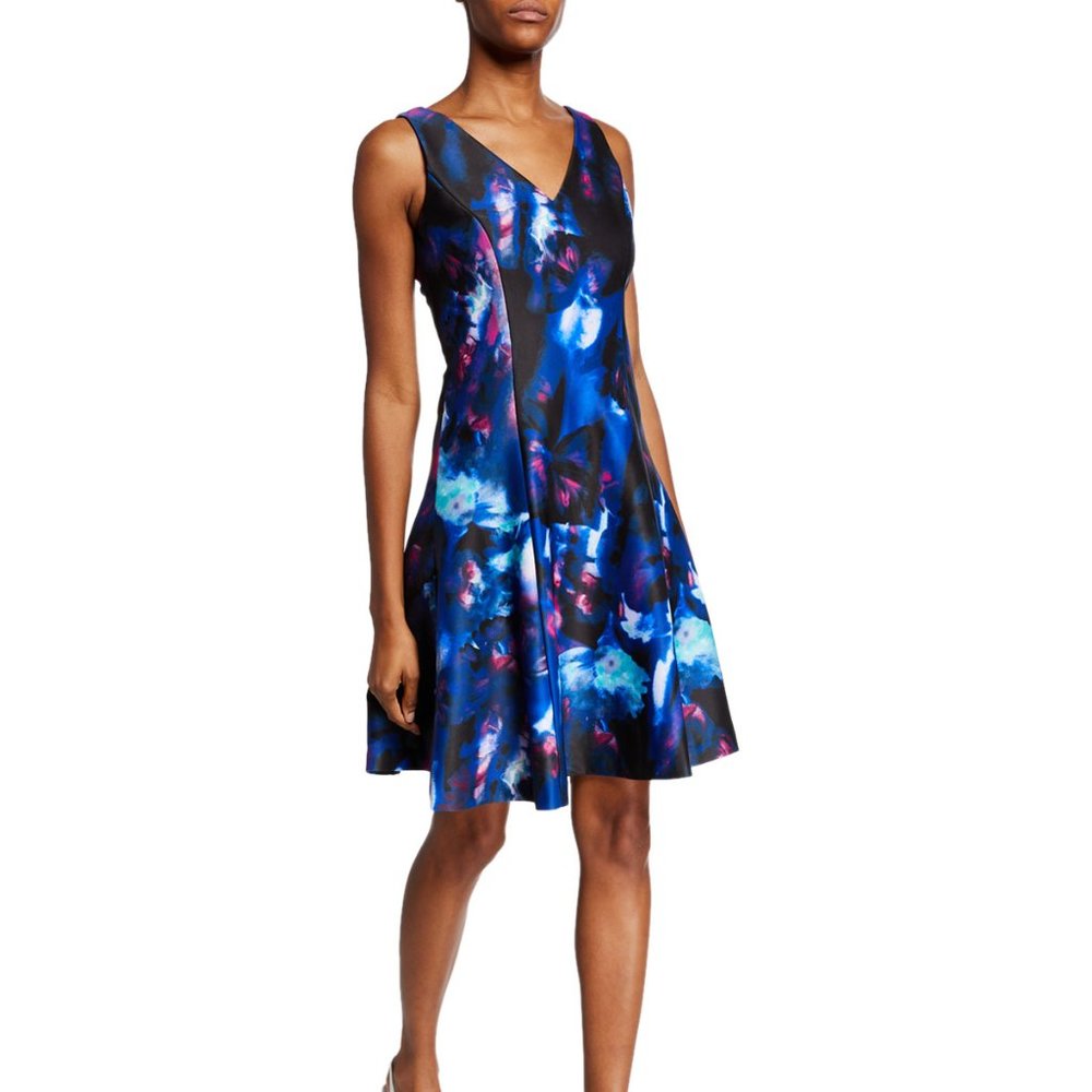 Donna Karen Size 16 Floral A-line Dress